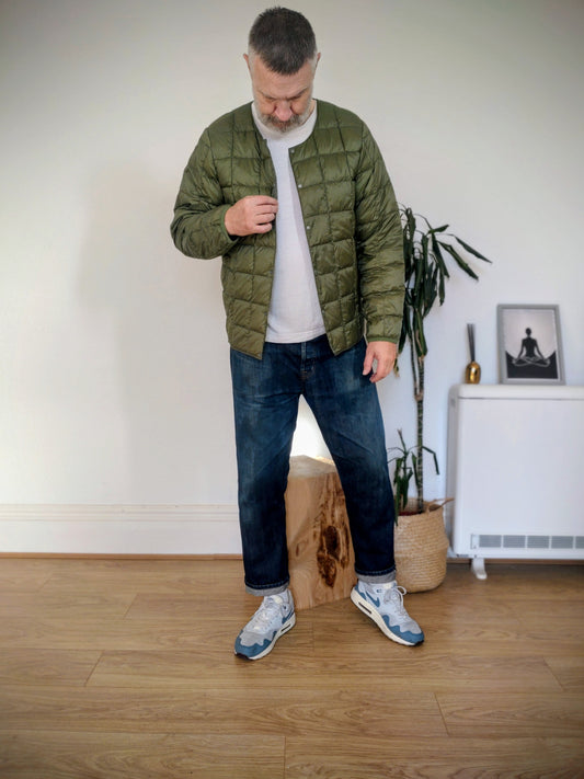 Taion Crew Neck Double Zip Down Jacket